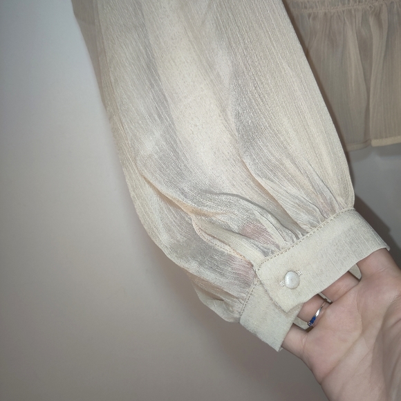 A. Calin By Flying Tomato Boho Sheer Peplum Blouse - Picture 7 of 10